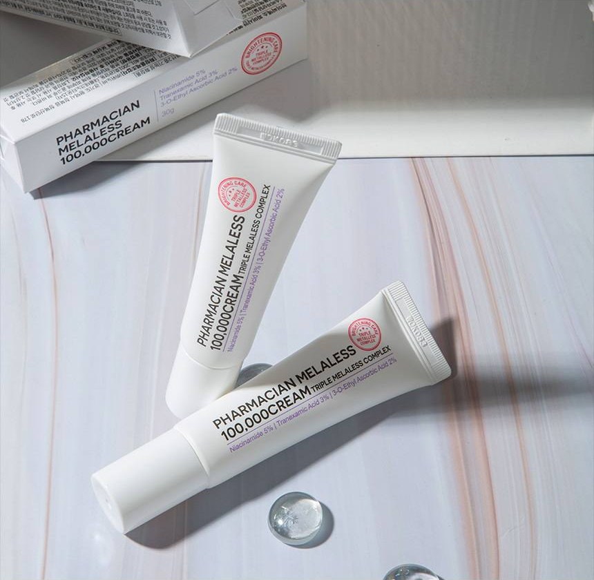 Two tubes of Pharmacian MELALESS 100,000 cream