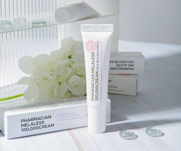 Pharmacian MELALESS 100,000 cream box and tube