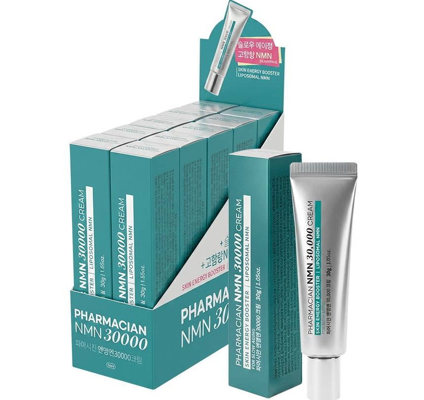 Pharmacian NMN30000 cream boxes and tube